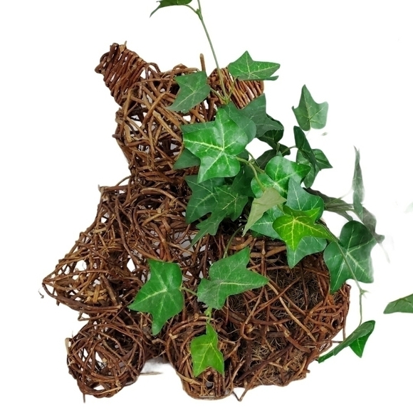 Vintage Teddy Bear honey pot planter Ivy topiary - Picture 2 of 14